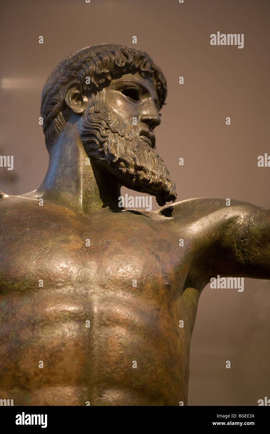Bronze statue of Zeus or Poseidon severe style ca 460BC. Found in the sea off Cape Artemision