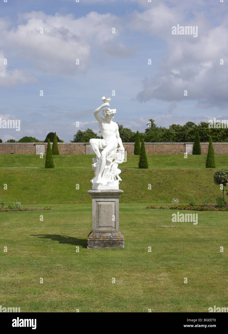 Sculptures set in the Privy Garden of Hampton Court Palace Stock Photo