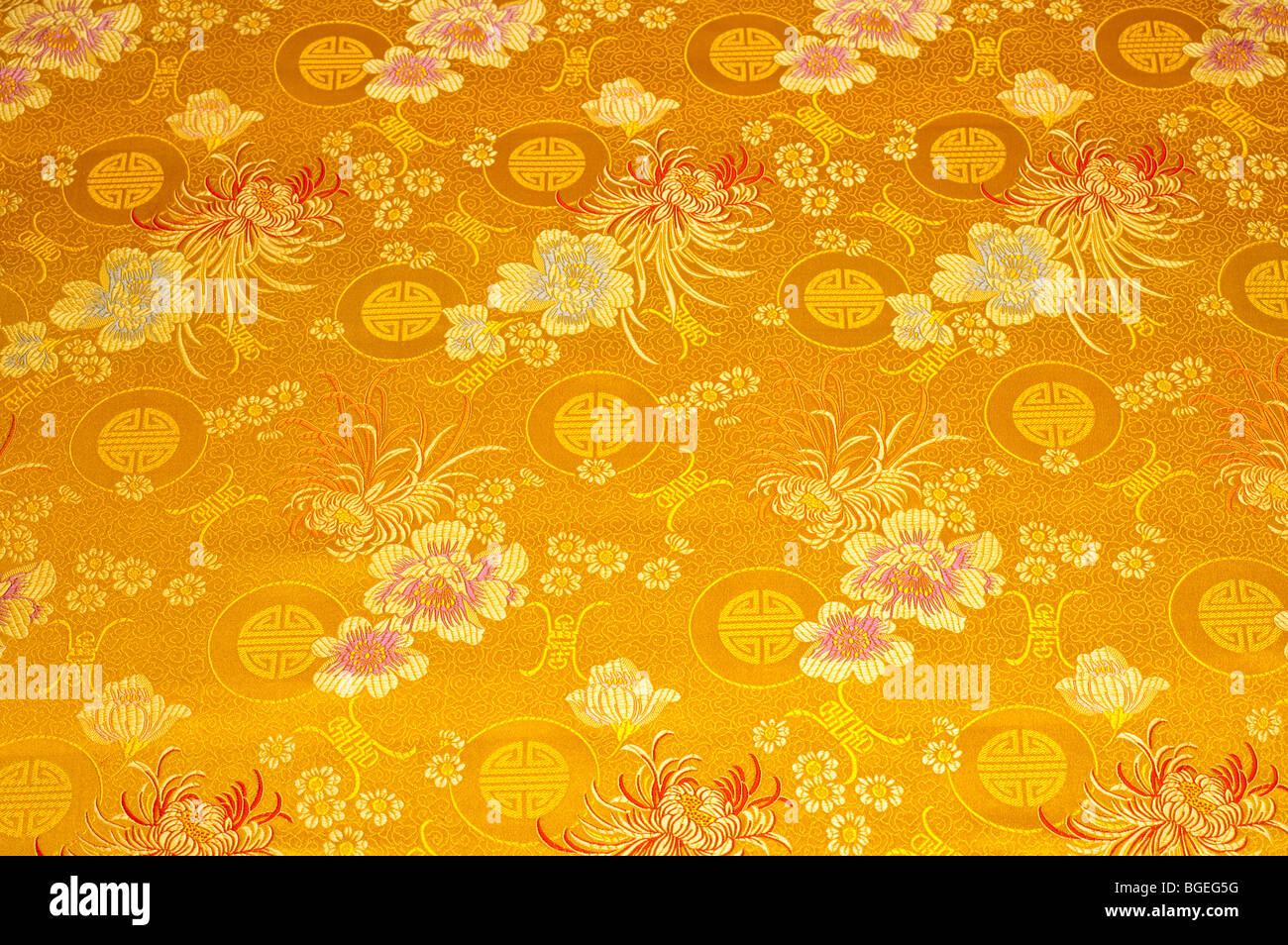 Close-up of textile with lucky pattern of Chinese style Stock Photo