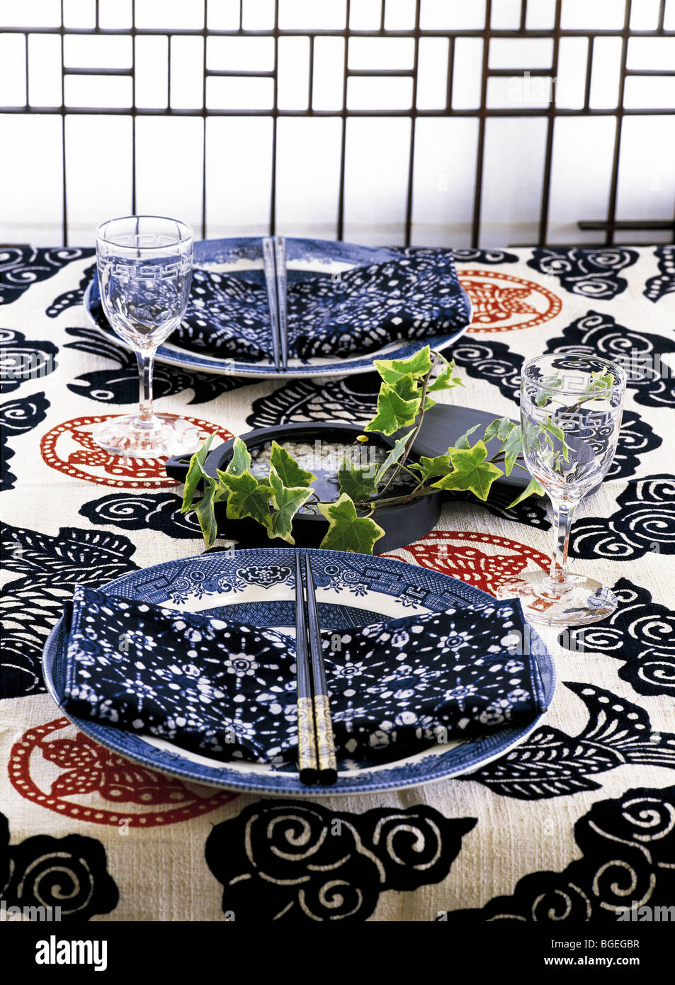 Asian table setting Stock Photo Alamy