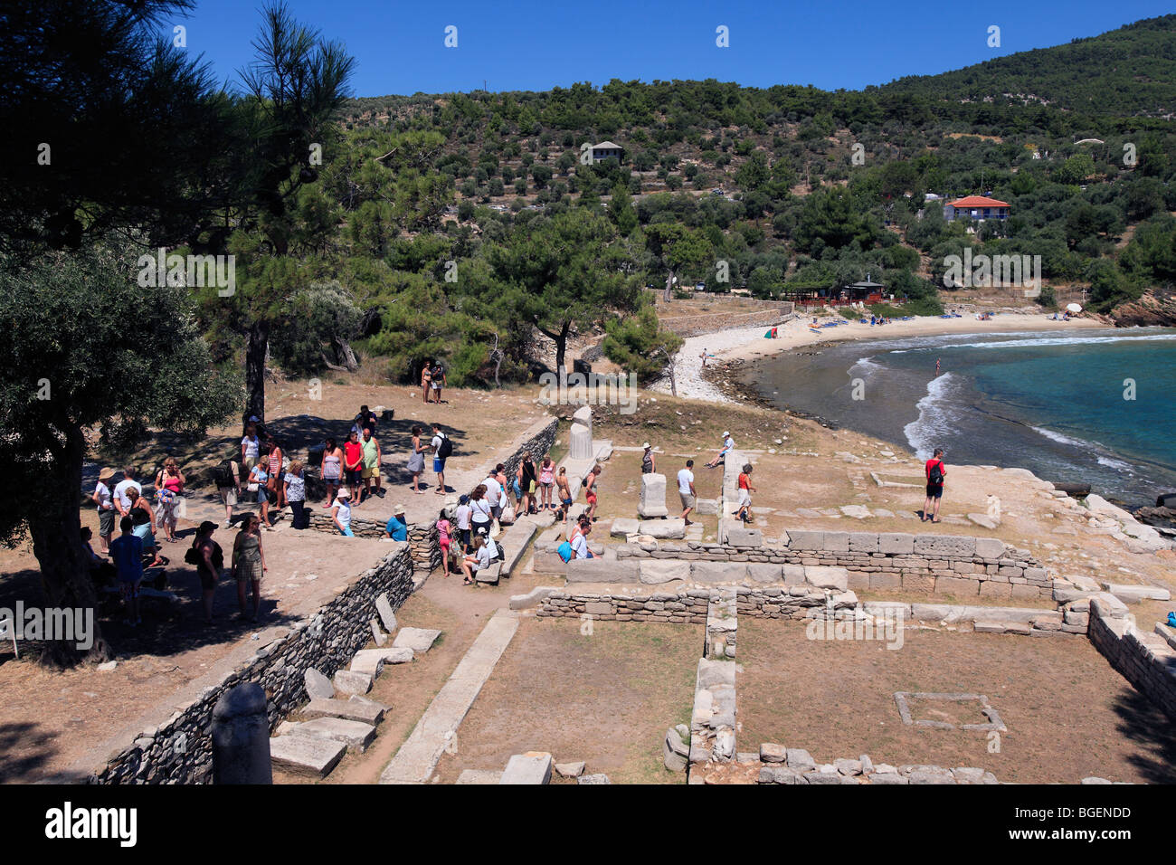 GREECE NORTH EAST AEGEAN ISLANDS THASSOS THE ANCIENT RUINS AT ALIKI Stock Photo