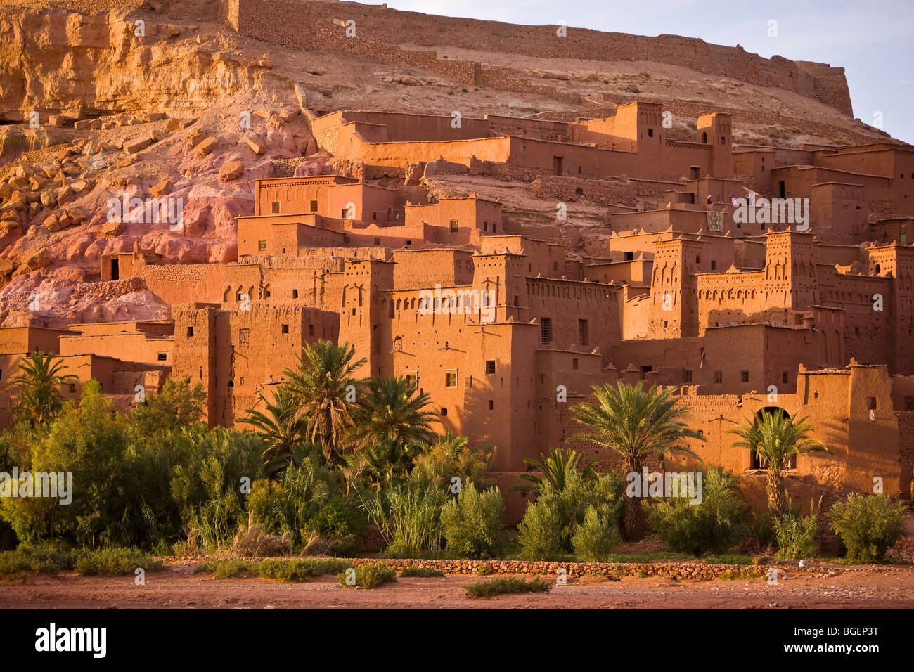 OUARZAZATE PROVINCE, MOROCCO - Ksar at Ait Benhaddou. This fortified mudbrick kasbah is a UNESCO World Heritage Site. Stock Photo