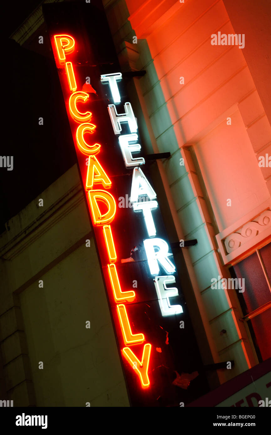 Piccadilly Theatre sign. London. UK 2009. Stock Photo