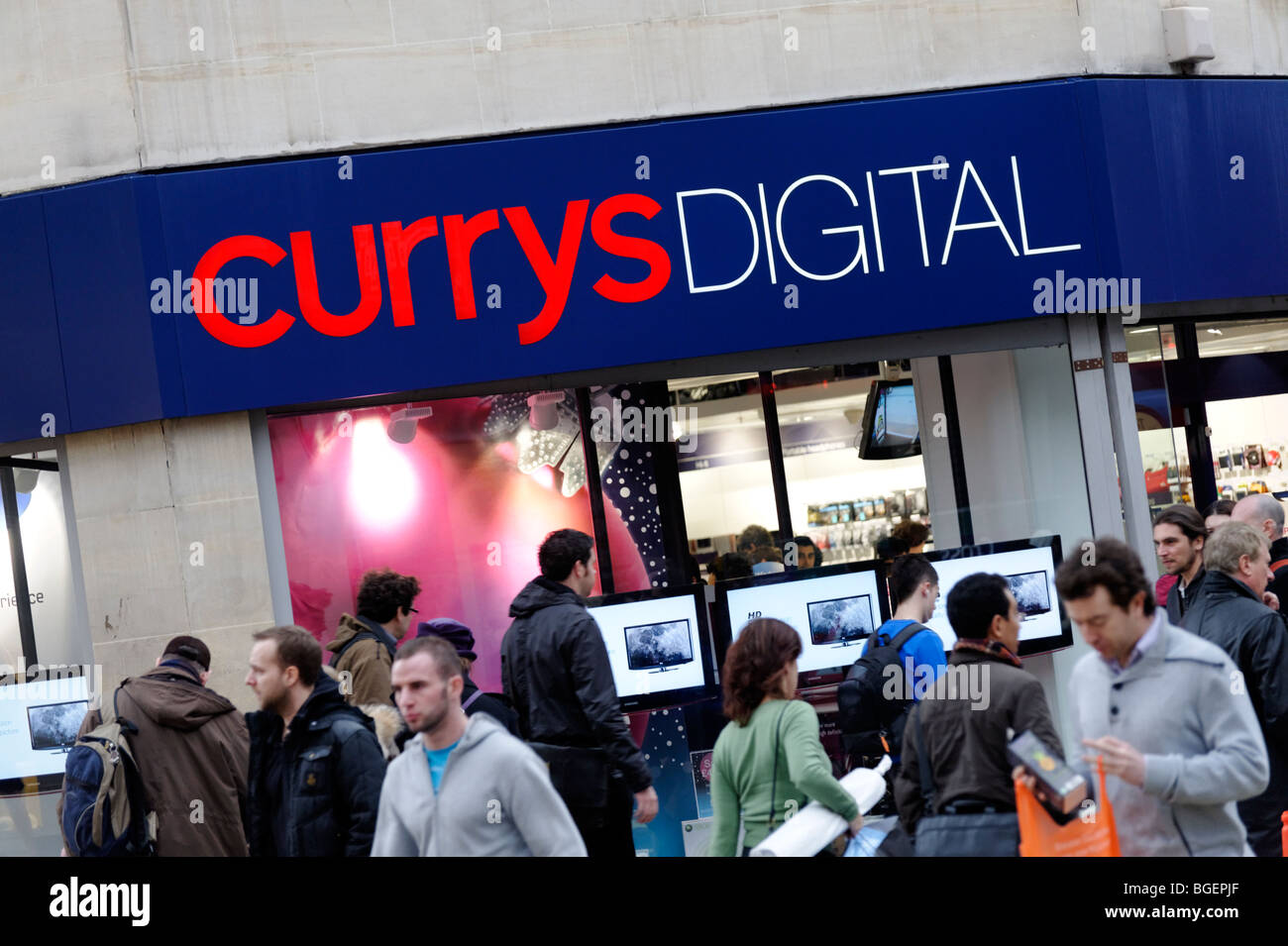 Currys Digital sign. Oxford Street. London. UK 2009 Stock Photo