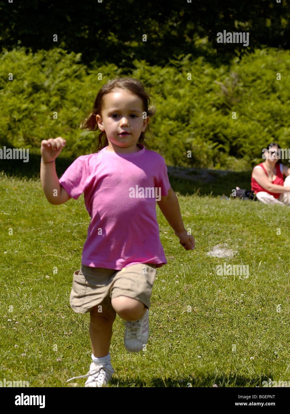Child girl runs in summer hi-res stock photography and images - Alamy