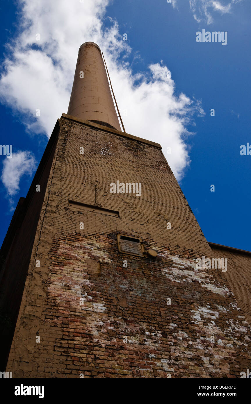 Chimney from the old Toledo Edison Steam Plant in downtown Toledo, Ohio ...