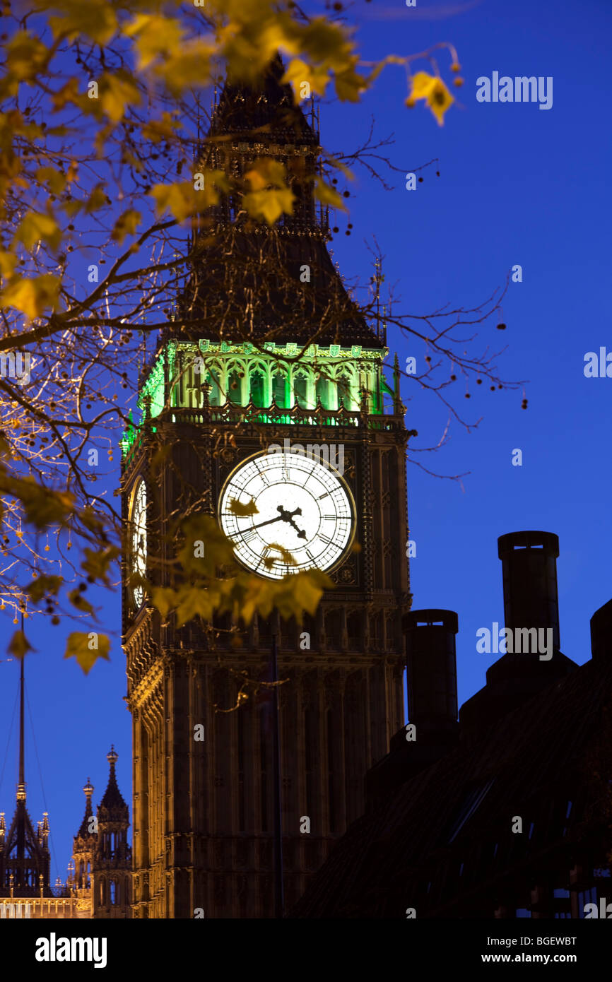 Cropped shot of the Big Ben Tower, London, England, UK. Stock Photo