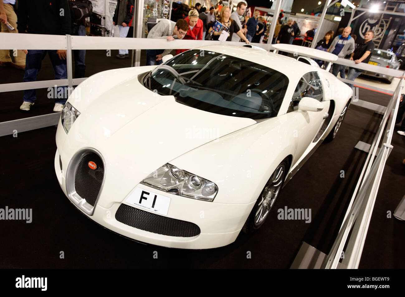Worlds's most expensive Bugatti Veyron super car. The F1 number plate alone was sold for £440,625 in 2007. London. UK 2009. Stock Photo