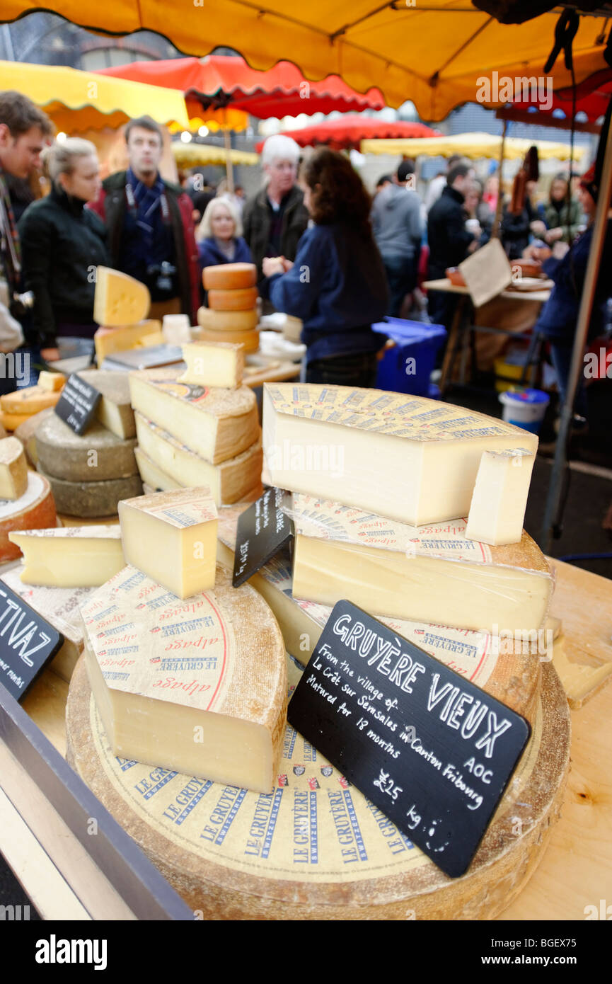 Continental cheese stall. Borough Market. London. UK Stock Photo