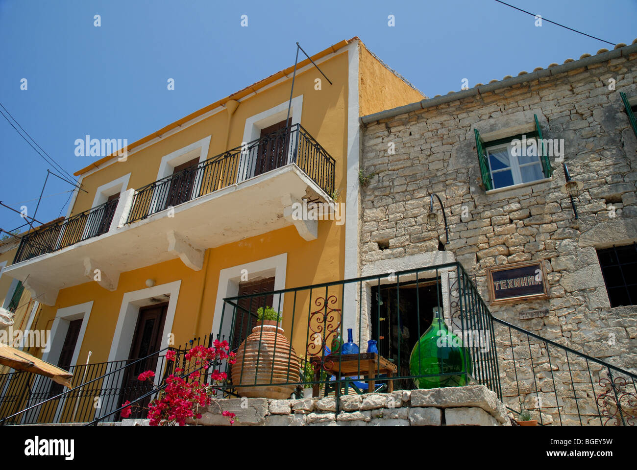 Harbourside shops at Kioni on the Island of Ithaka on the West Coast of