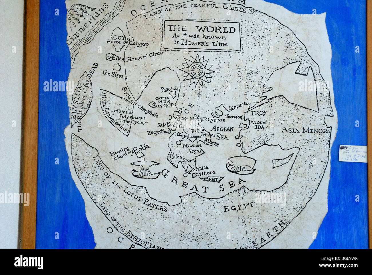 Map Of The Known World Of Homer s Time On The Island Of Ithaka On The 