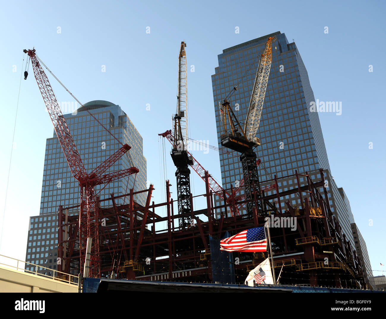 The sight of the Twin Towers World Trade Center 9/11 terrorist attack in Manhattan New York USA - photo by Simon Dack Stock Photo