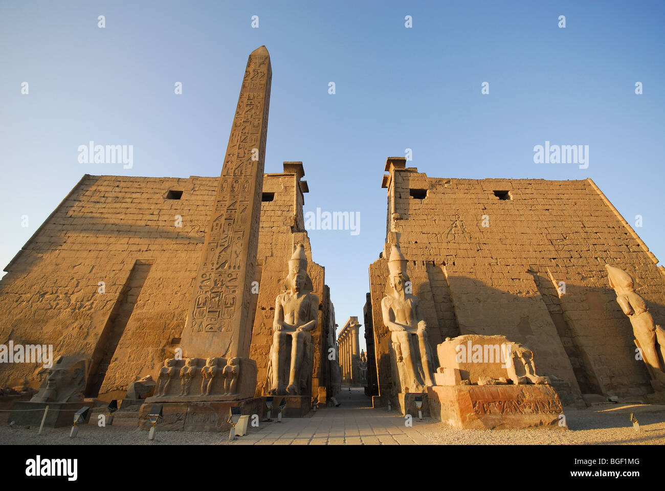 LUXOR, EGYPT. The Pylon, Obelisk And Colossi Of Ramses II At Luxor ...