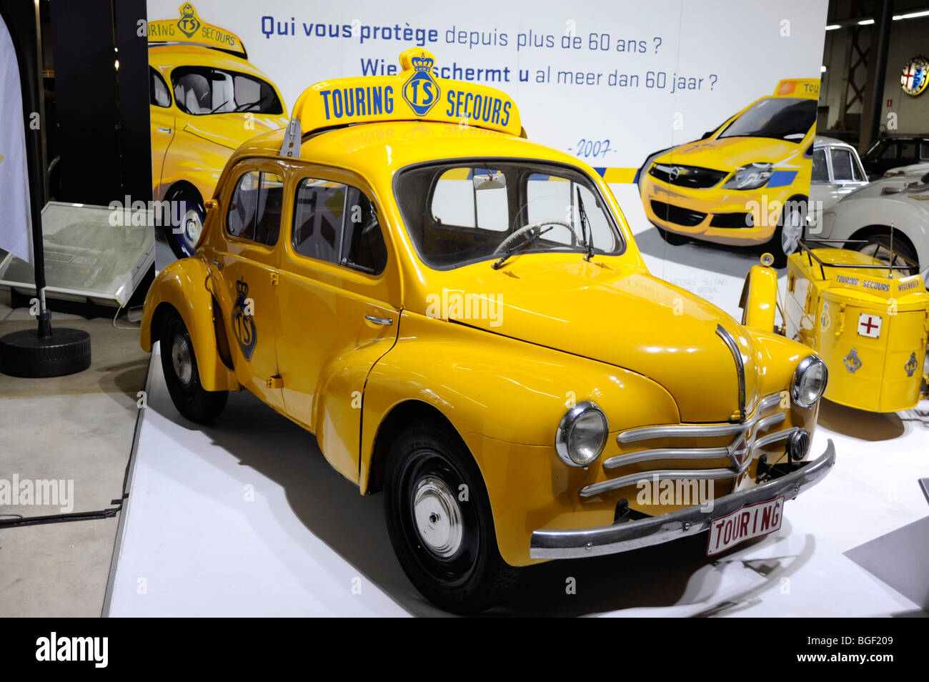 Touring Secours, Renault 4cv, Autoworld museum, Park of Fiftieth, Parc du Cinquantenaire, Brussels, Belgium Stock Photo