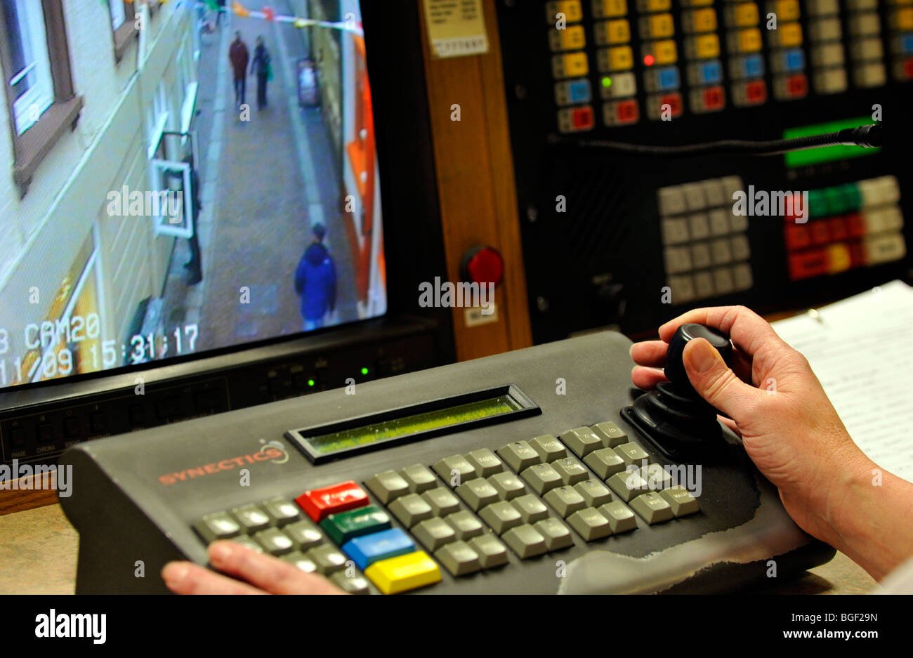 CCTV control room, Britain, UK Stock Photo