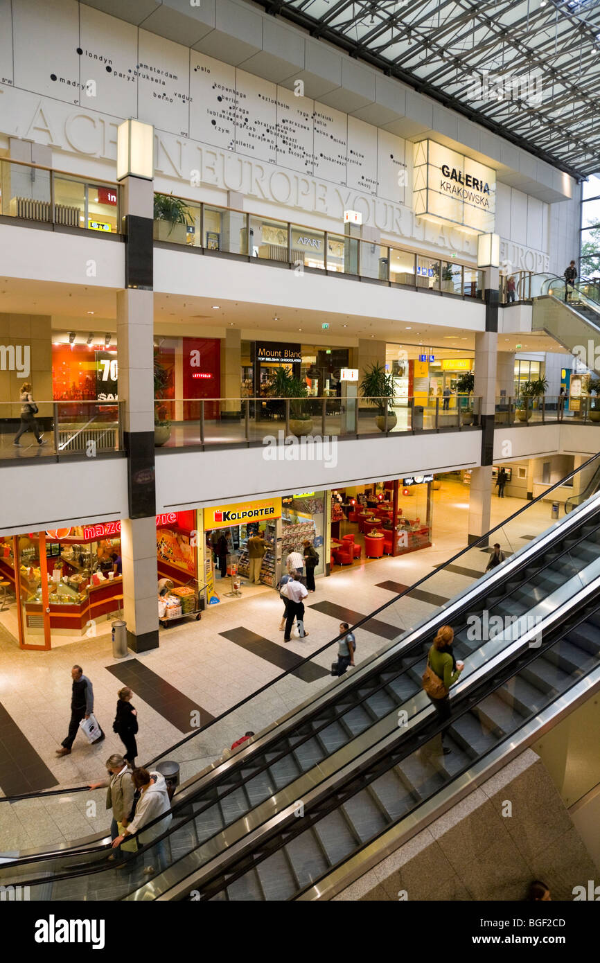 View inside the Galeria Krakowska: the largest shopping mall in Krakow town  centre. Krakow, Poland Stock Photo - Alamy