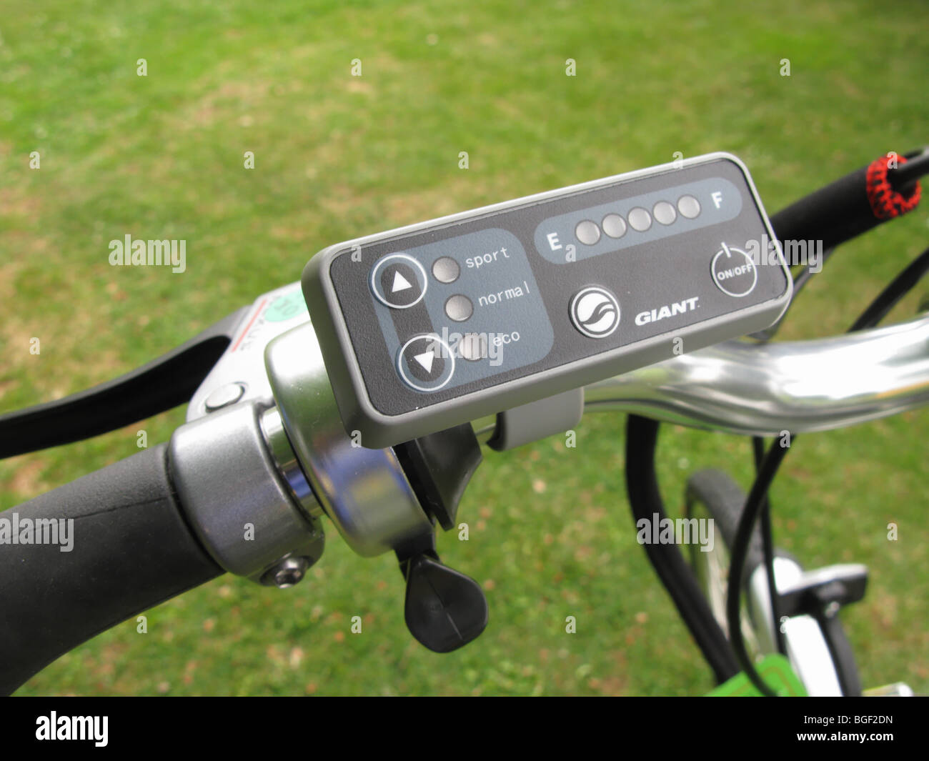 Giant brand Twist Freedom CS Lite Electric Bike closeup of onboard computer  battery condition meter on handlebar Stock Photo - Alamy