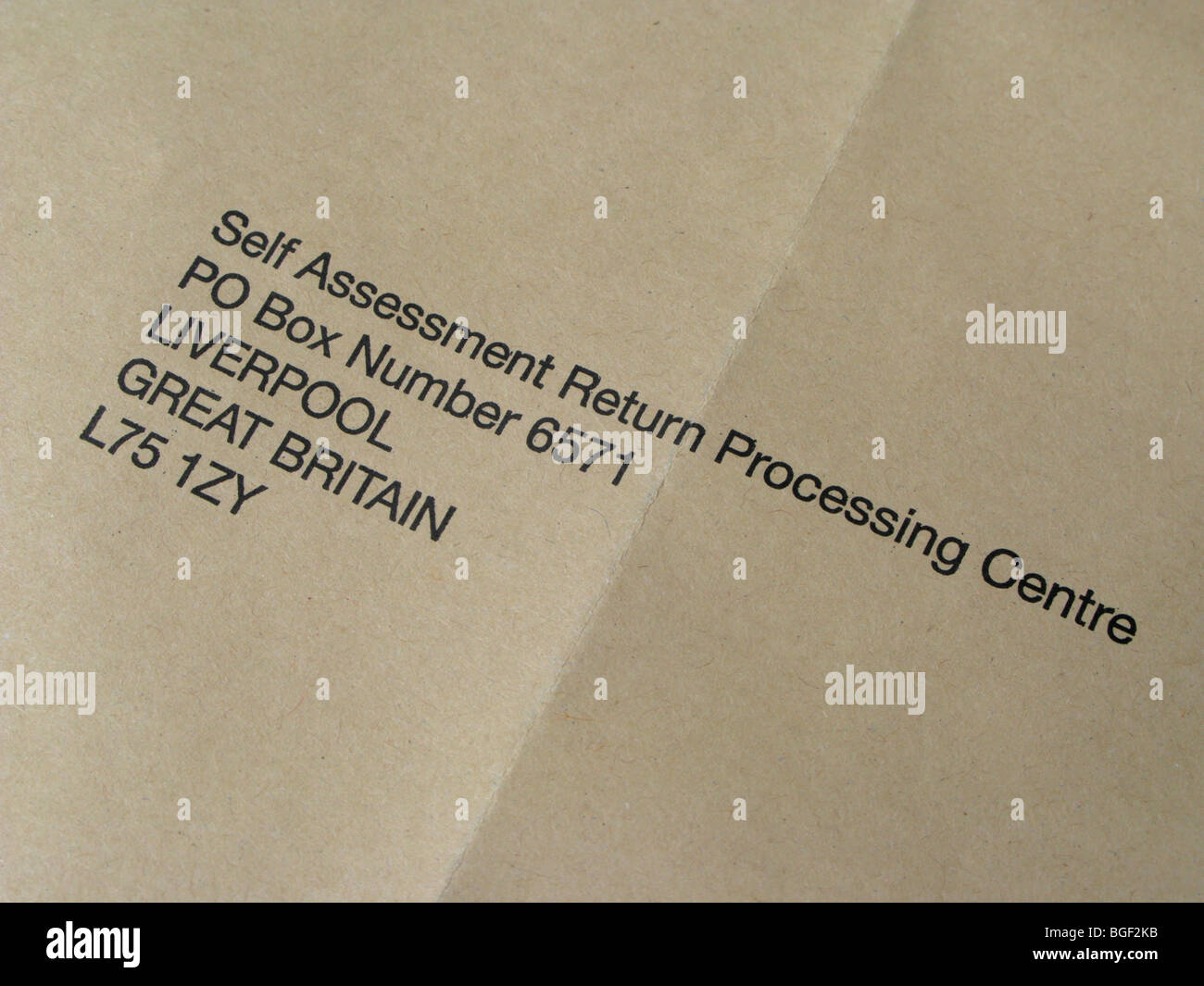 Envelope for return of self assessment tax form to liverpool office uk