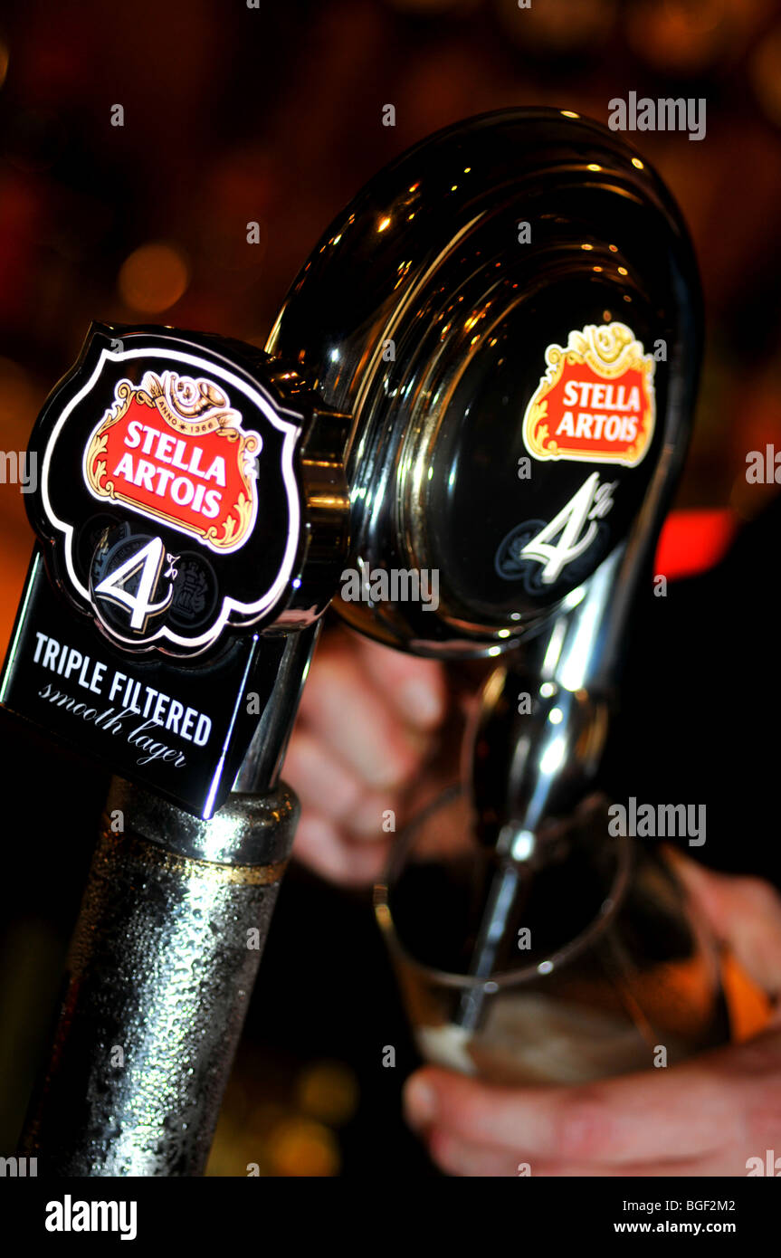 Stella artois beer glass lager hi-res stock photography and images - Alamy