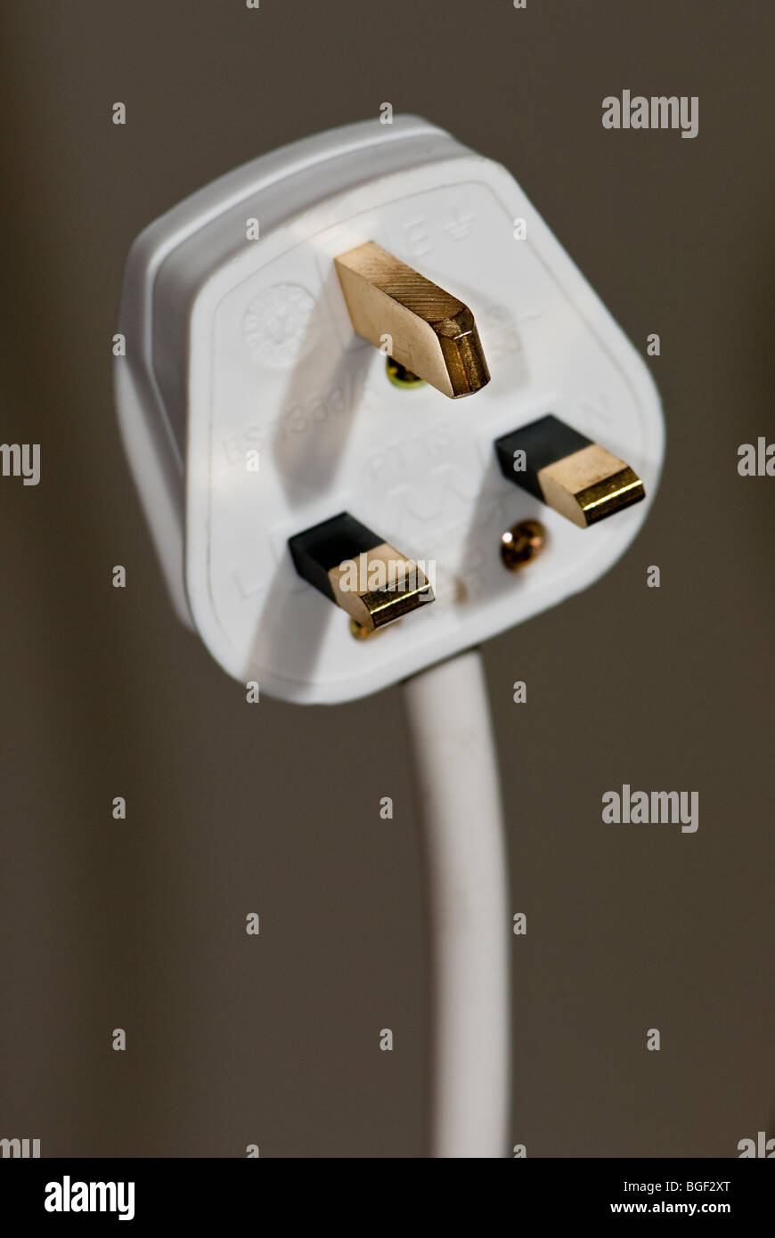 3 pin electric plug Stock Photo
