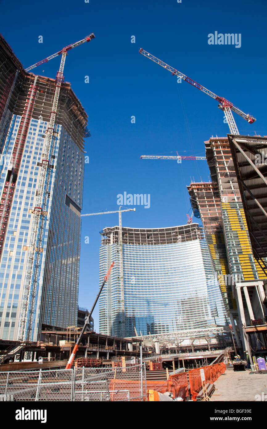 Construction work on the MGM Mirage's CityCenter hotel and casino