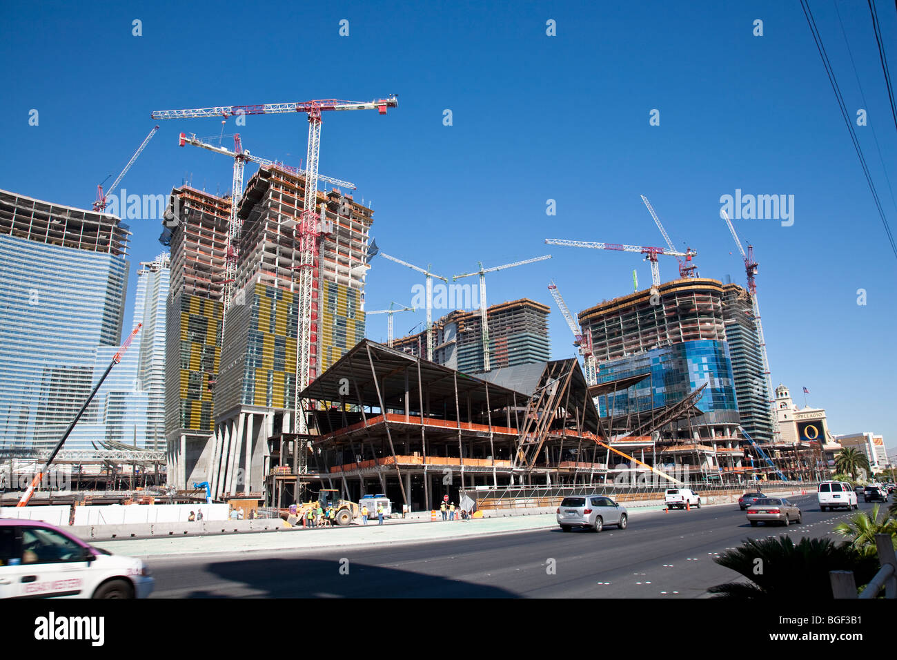 Construction work on the MGM Mirage's CityCenter hotel and casino