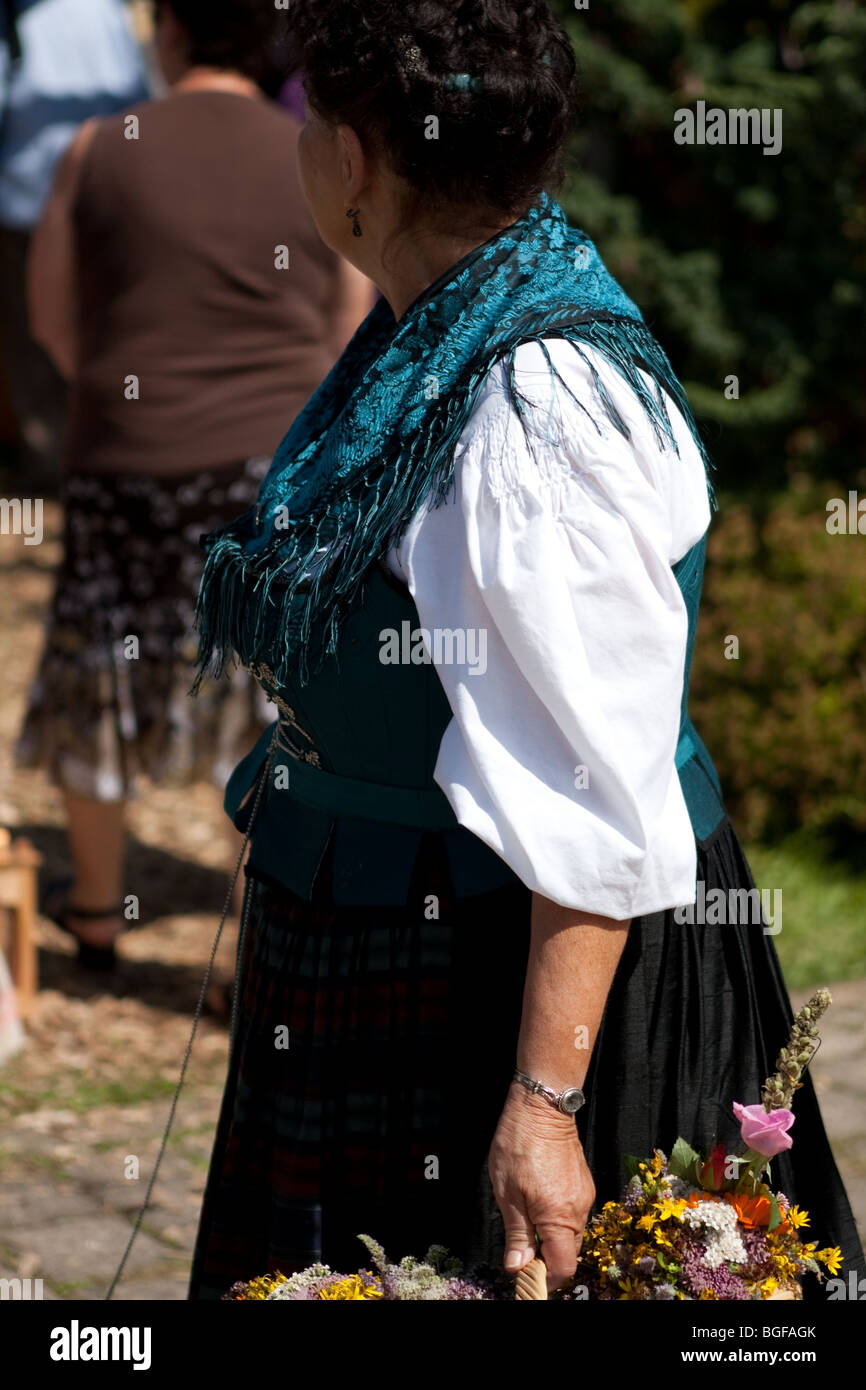 Woman holding bouquet of flowers in Bavaria, Germany Stock Photo - Alamy
