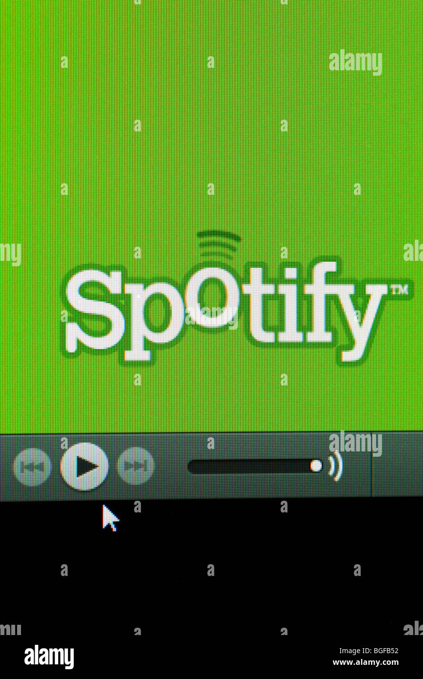 Spotify online music player. screenshot Stock Photo