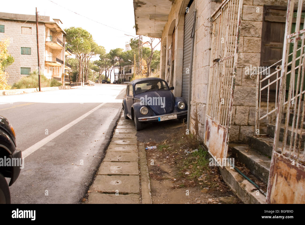 Volks Wagen A German Car Pausing In The Street Lebanon Stock Photo
