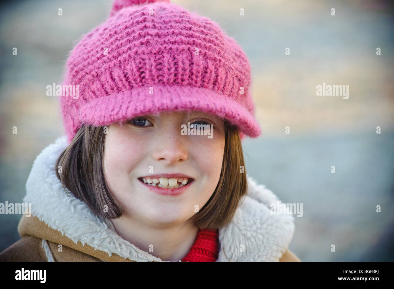 Young Girl in Winter Hat Stock Photo Alamy