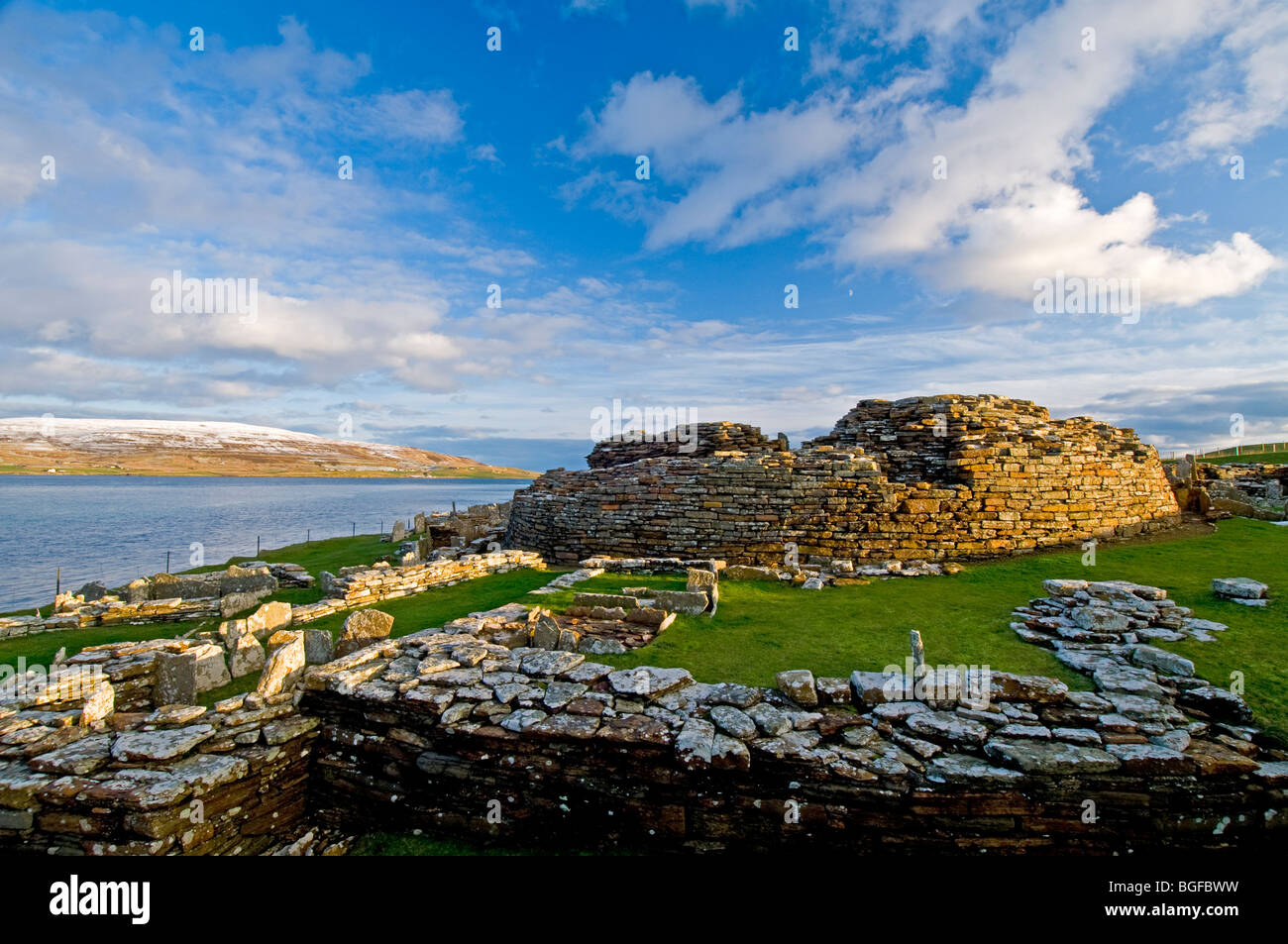 The Pictish / Norse site of the Broch o' Gurness on the Knowe o' Aikerness Mainland Orkney Isles Scotland.  SCO 5801 Stock Photo