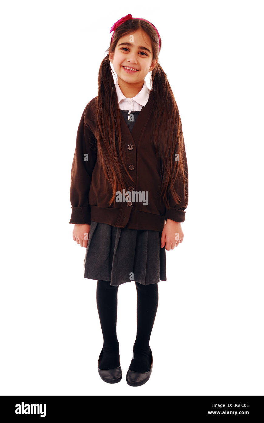 Young girl in school uniform Stock Photo