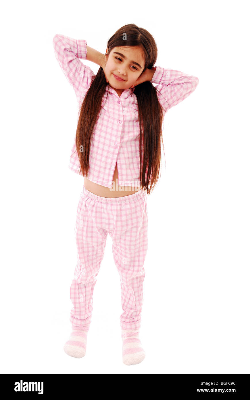 Young girl wearing pyjamas Cut Out Stock Images & Pictures Alamy