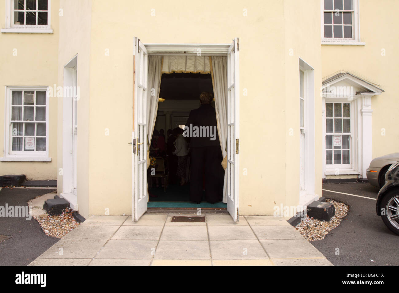 Open doorway into a larger period house Stock Photo