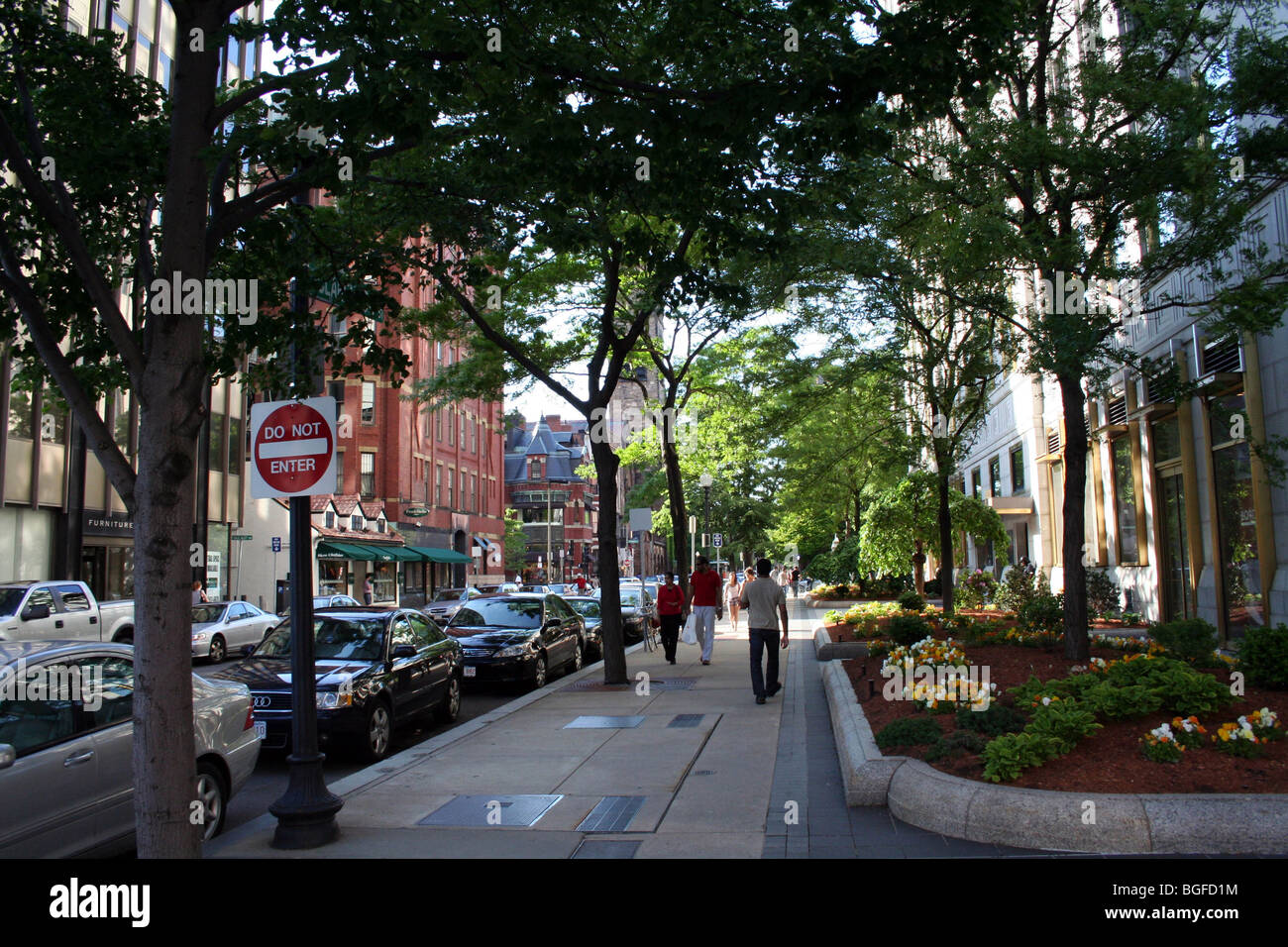 Newbury Street Back Bay area of Boston, Massachusetts Stock Photo Alamy