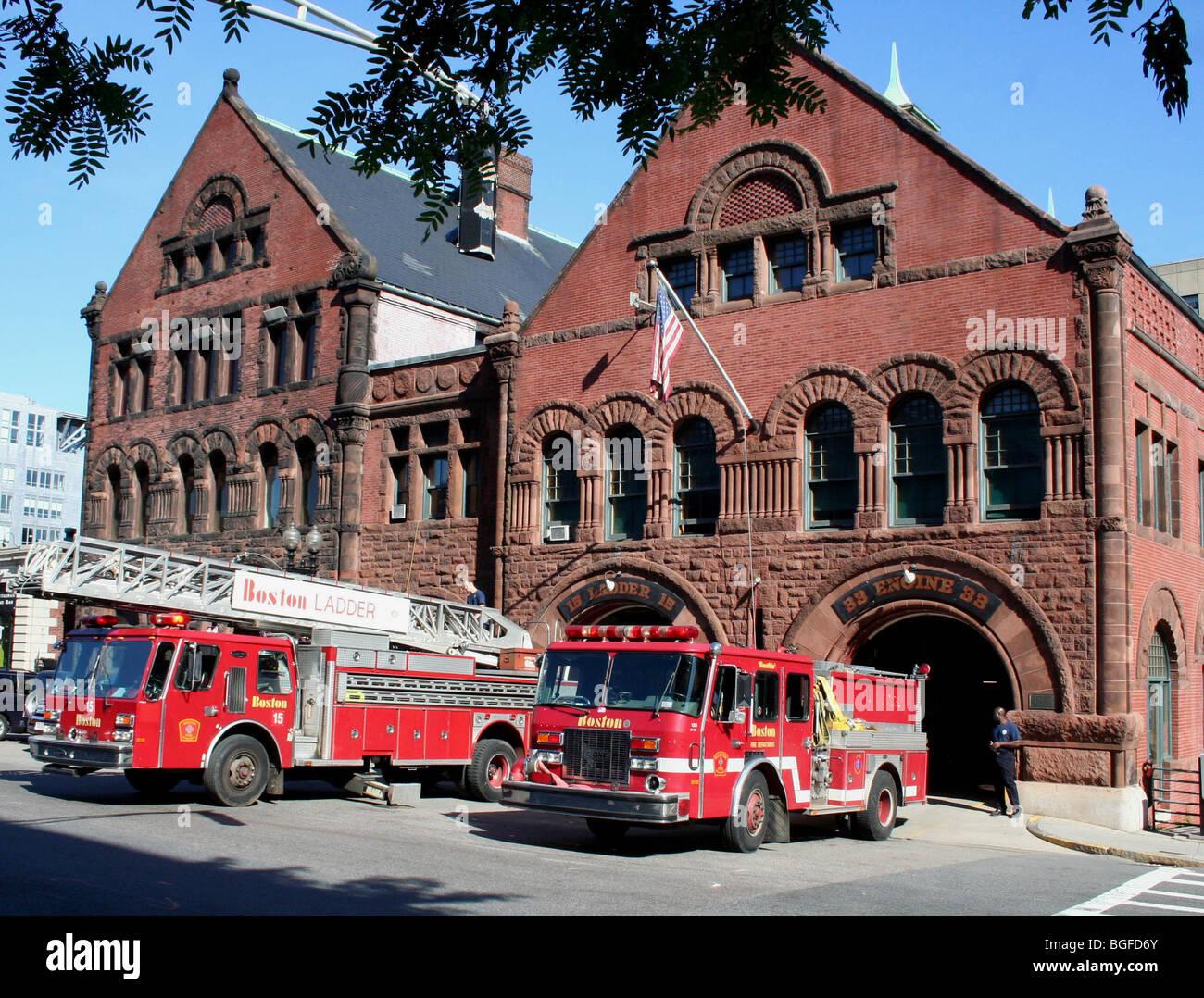 Fire Engines Boston USA Stock Photo