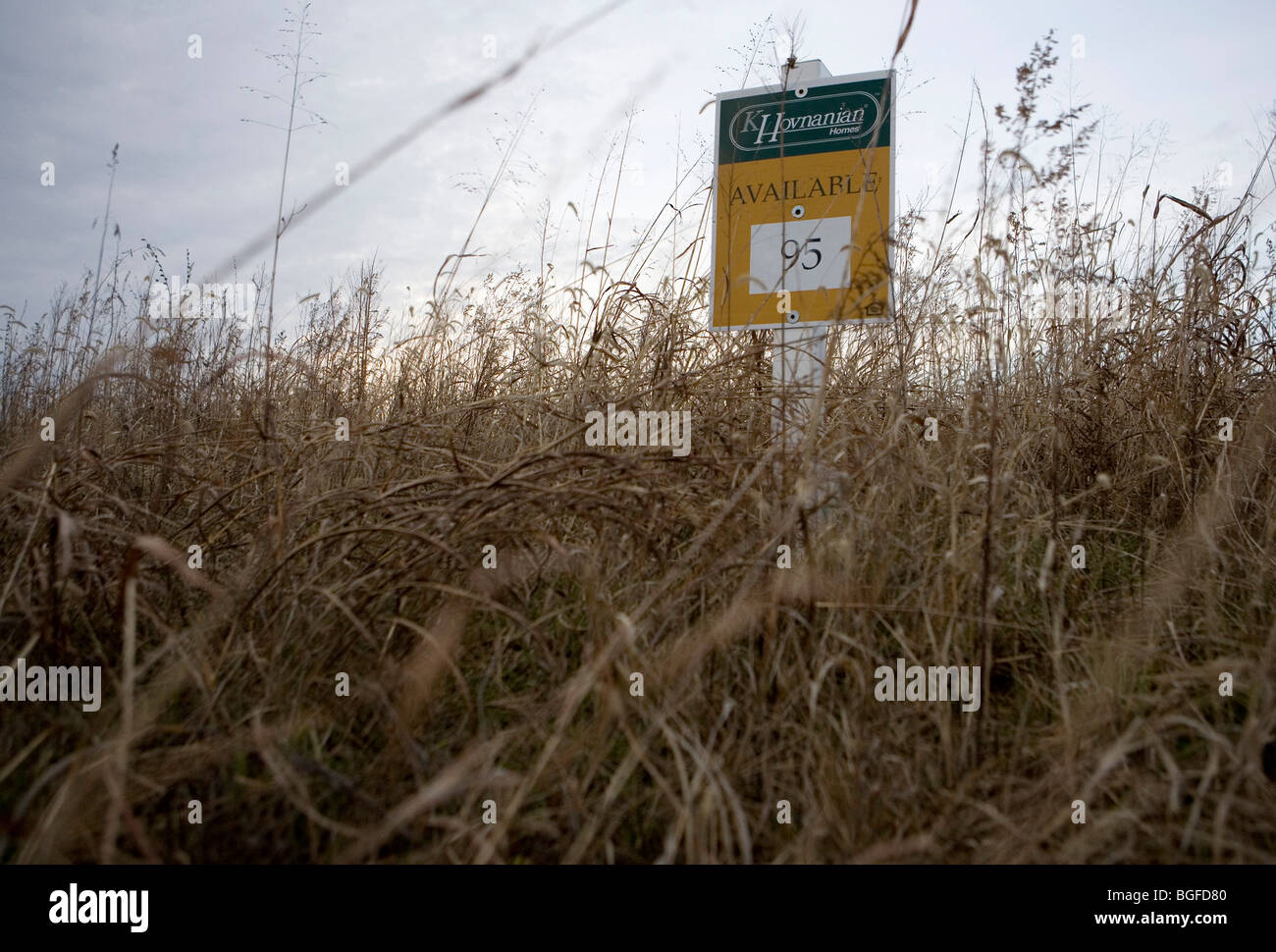 26 December 2008 – Charlestown, West Virginia – Incomplete homes and un-sold home lots in West Virginia.  Stock Photo