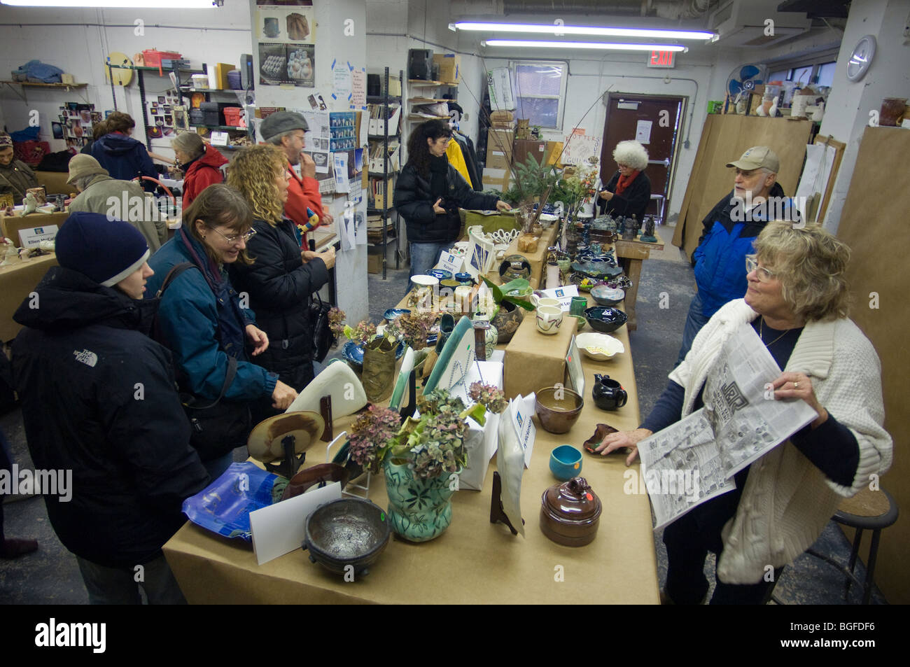 Members of a pottery studio in the New York neighborhood of Chelsea