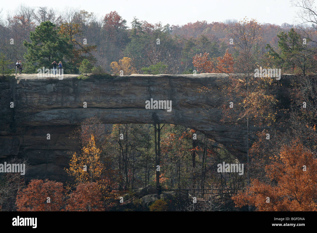 Natural Bridge State Park Kentucky fall colors Stock Photo