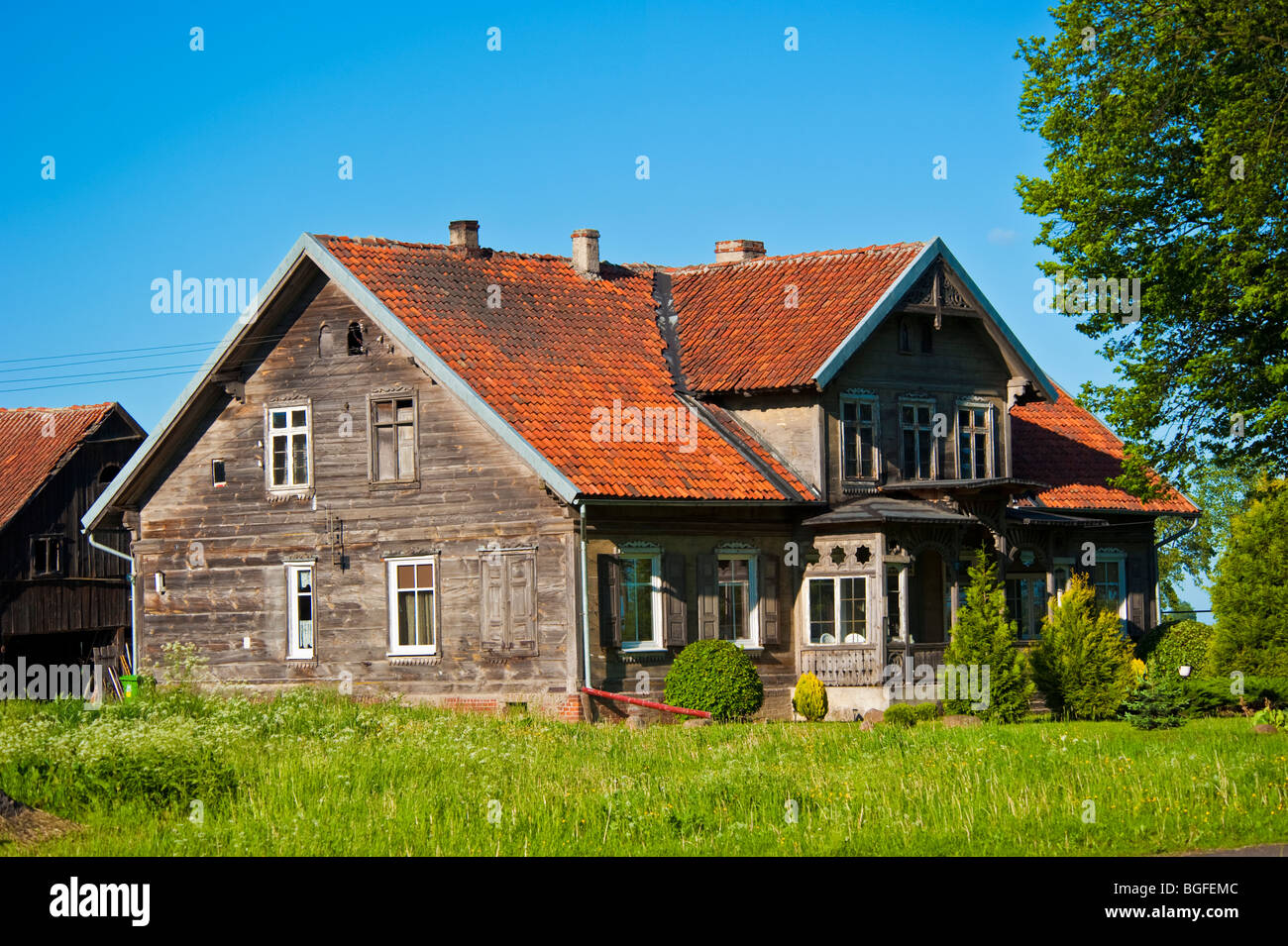 Traditional Zulawy farm house at Palczewo, Pomerania, Poland