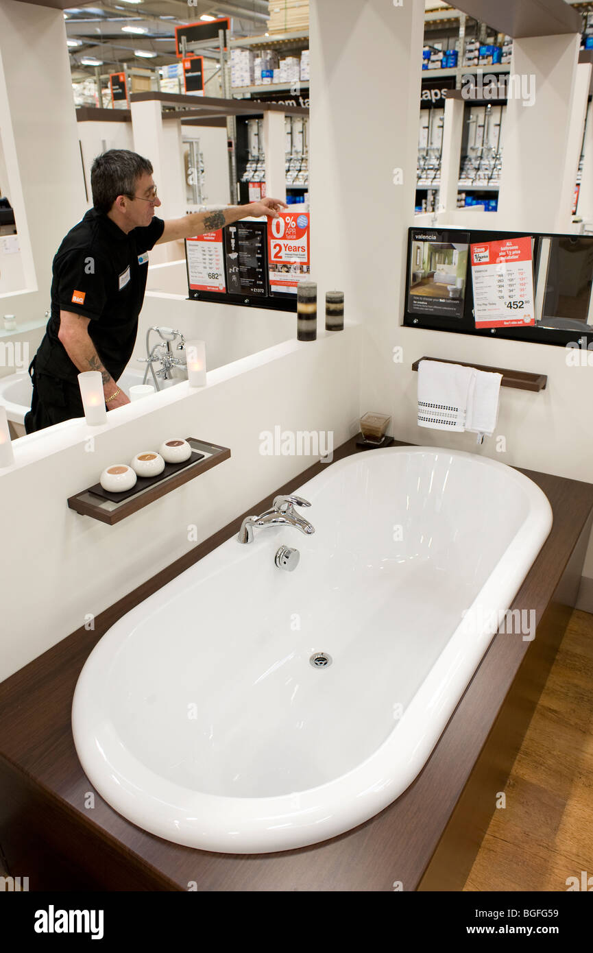 Bathroom suites and units in a DIY superstore Stock Photo Alamy