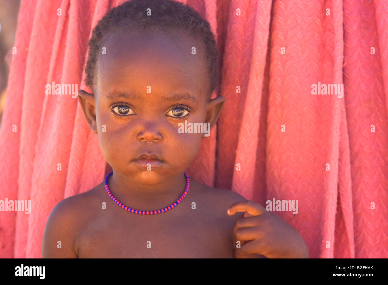 Child of the Herrero tribe, Namibia Stock Photo