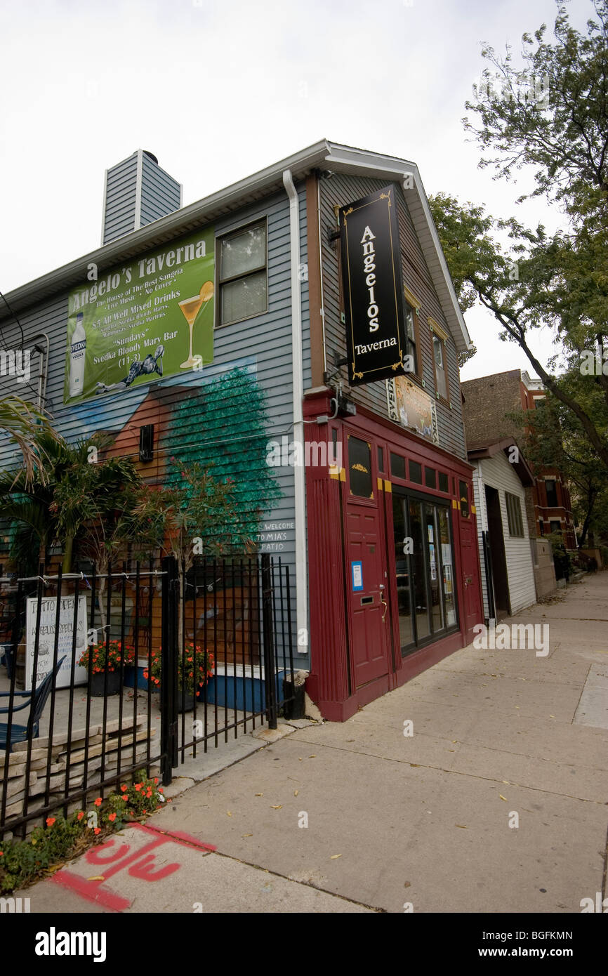 Angelo's Taverna N. Sedgwick St Old Town Triangle Chicago Stock Photo