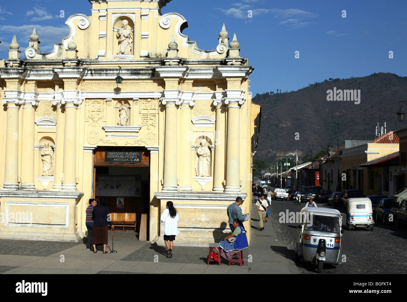 The Iglesia de Hermano Pedro. Antigua Guatemala, Guatemala, Central America Stock Photo