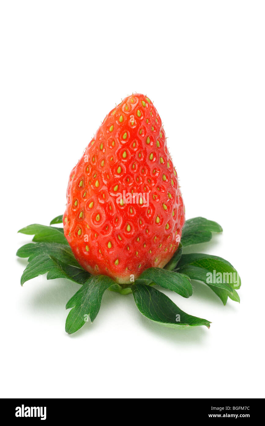 Red juicy strawberry on white background Stock Photo - Alamy
