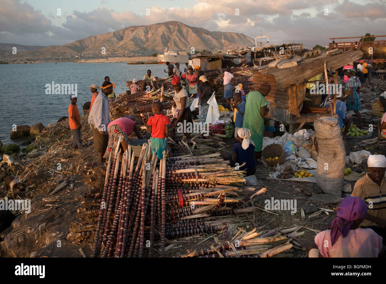 The busy port at Gonaives, Artibonite Department, Haiti Stock Photo