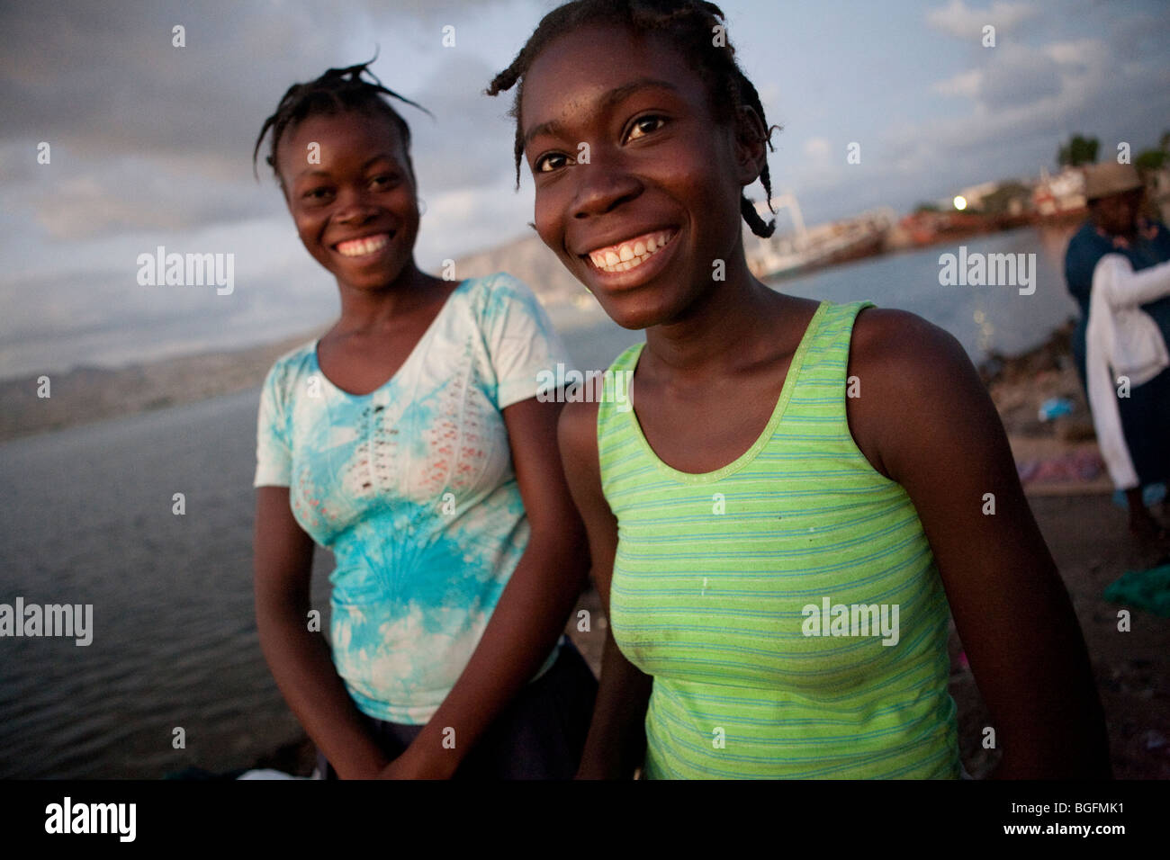 Women at the port in Gonaives, Artibonite Department, Haiti Stock Photo