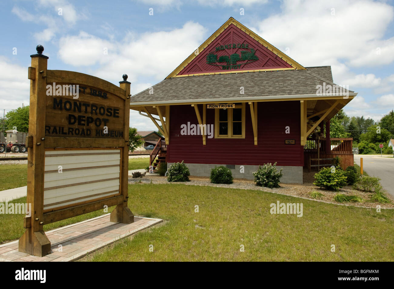 Montrose Depot railroad museum in Montrose Michigan USA Stock Photo Alamy