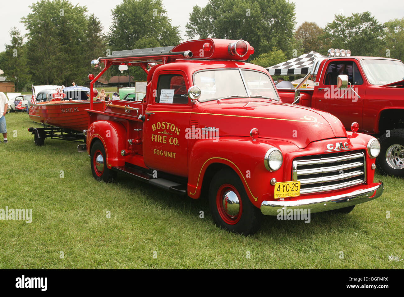 Truck- 1950 GMC Young 150 Mini Fire Truck. Stock Photo