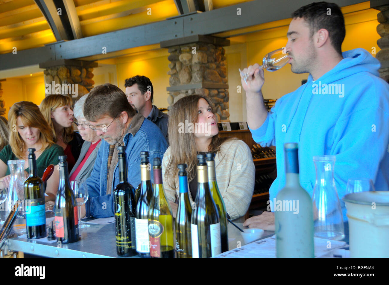 Wine Tasting Finger Lakes Region New York Winery Stock Photo Alamy